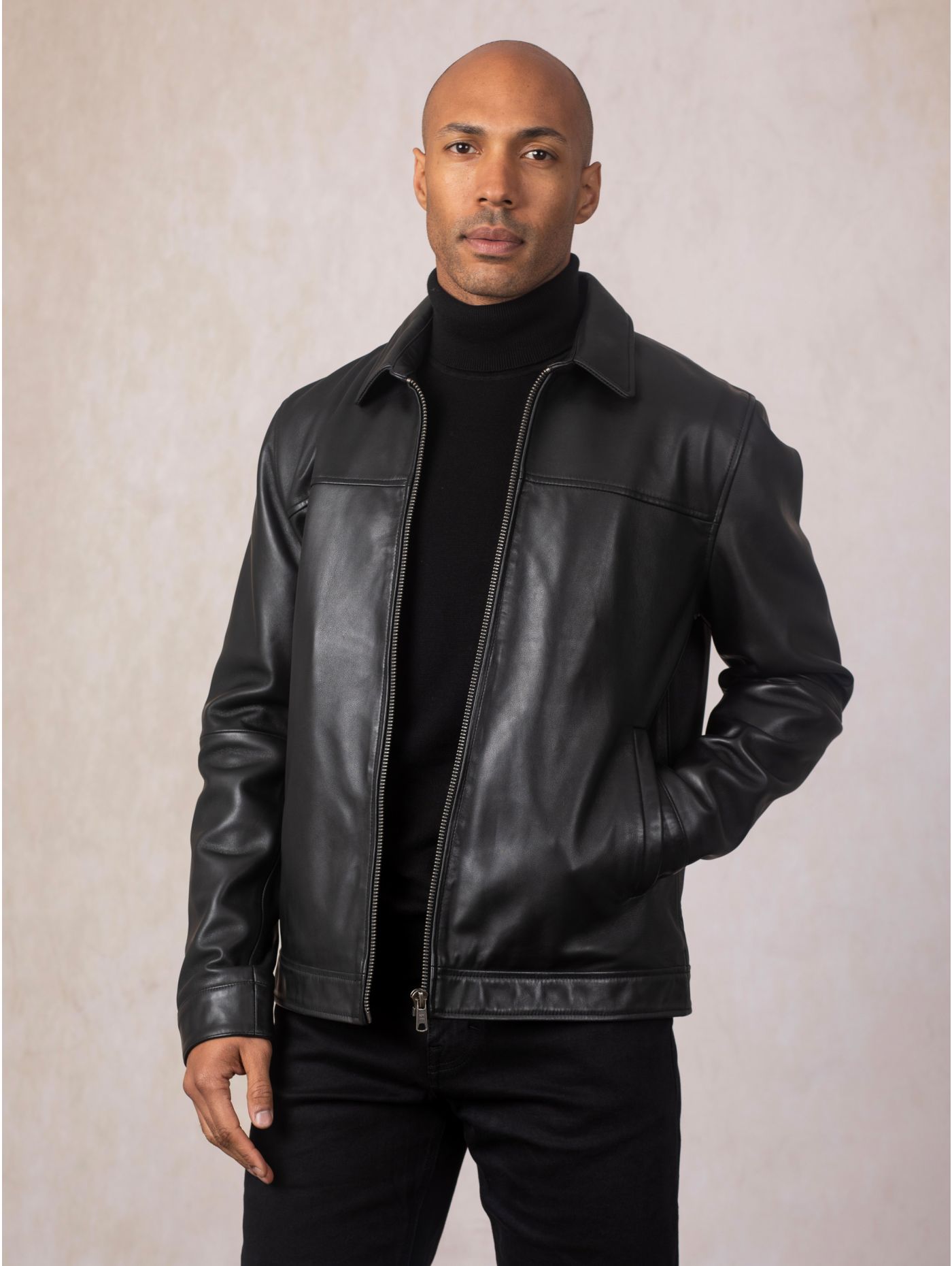 Renwick Collared Leather Jacket